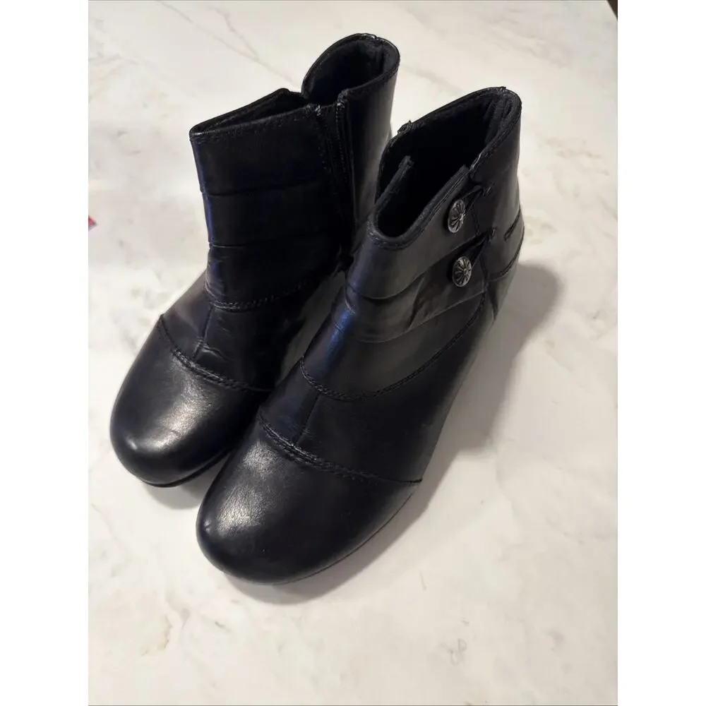 Earth Origins Black Comfort Booties Womens 8 Side Zip Cushioned